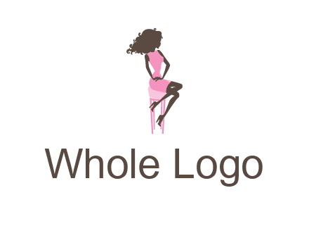 woman sitting on stool logo