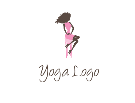 woman sitting on stool logo