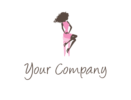 woman sitting on stool logo