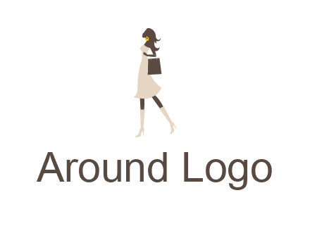 woman with purse and thigh high boots logo