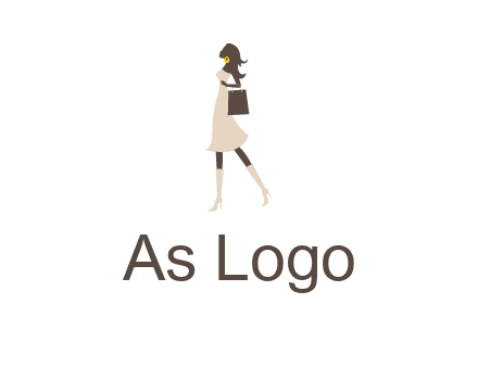 woman with purse and thigh high boots logo
