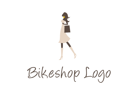 woman with purse and thigh high boots logo