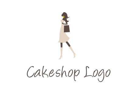 woman with purse and thigh high boots logo