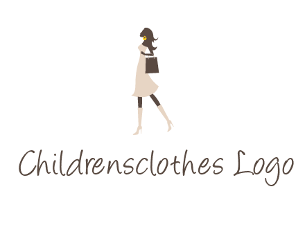 woman with purse and thigh high boots logo