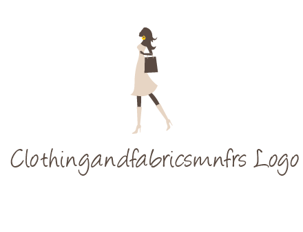 woman with purse and thigh high boots logo