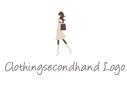 woman with purse and thigh high boots logo