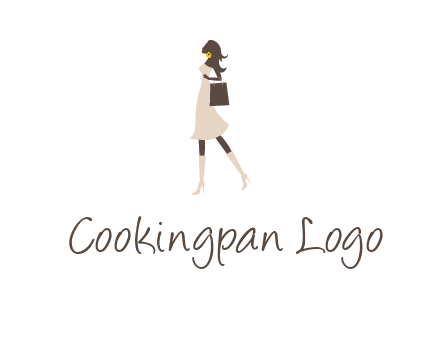 woman with purse and thigh high boots logo