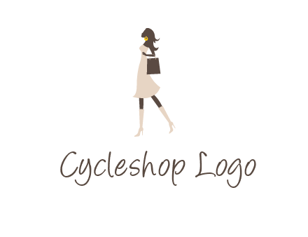 woman with purse and thigh high boots logo