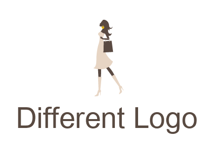 woman with purse and thigh high boots logo