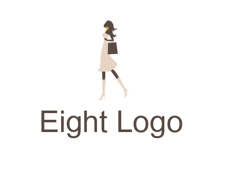 woman with purse and thigh high boots logo