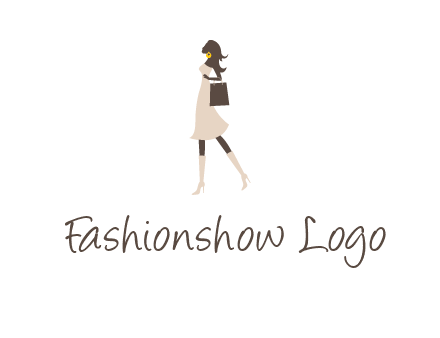 woman with purse and thigh high boots logo