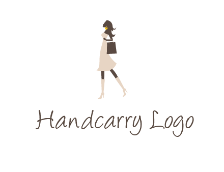woman with purse and thigh high boots logo