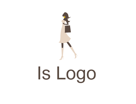 woman with purse and thigh high boots logo