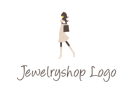 woman with purse and thigh high boots logo
