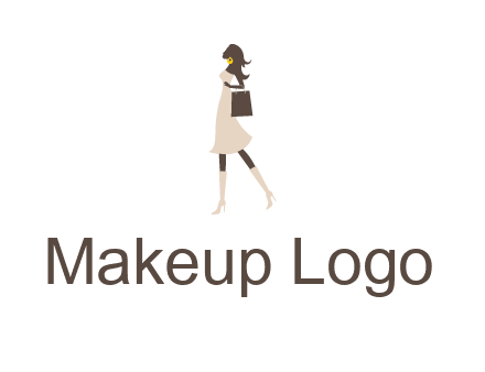 woman with purse and thigh high boots logo