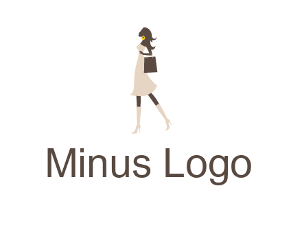woman with purse and thigh high boots logo