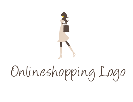 woman with purse and thigh high boots logo