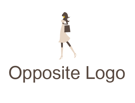 woman with purse and thigh high boots logo