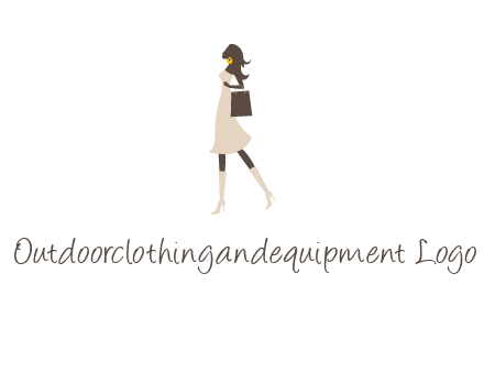 woman with purse and thigh high boots logo