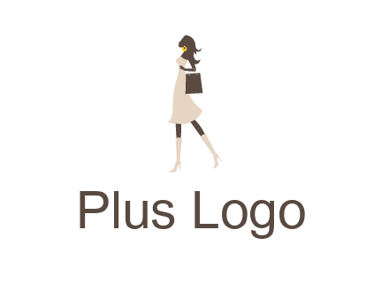 woman with purse and thigh high boots logo