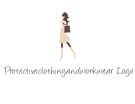 woman with purse and thigh high boots logo