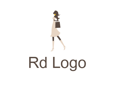 woman with purse and thigh high boots logo