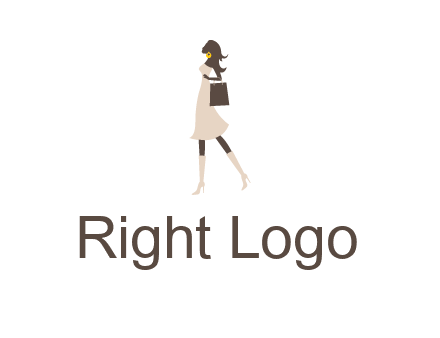 woman with purse and thigh high boots logo