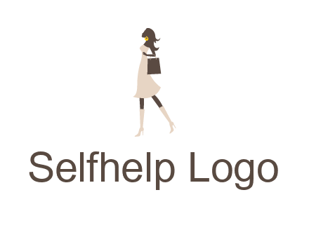 woman with purse and thigh high boots logo