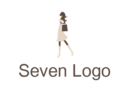 woman with purse and thigh high boots logo