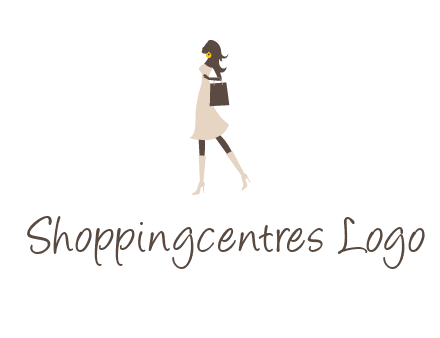 woman with purse and thigh high boots logo