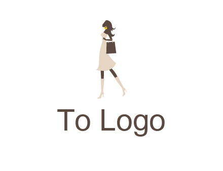 woman with purse and thigh high boots logo