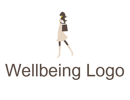 woman with purse and thigh high boots logo