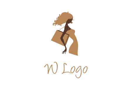 woman with handbag logo