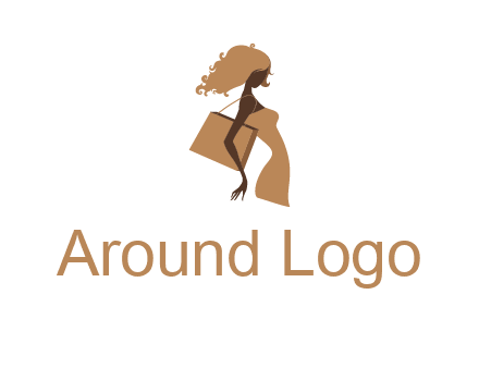 woman with handbag logo