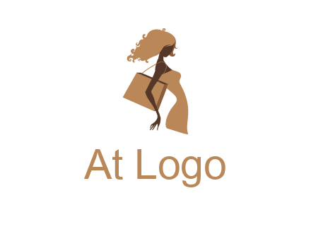 woman with handbag logo