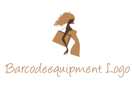 woman with handbag logo