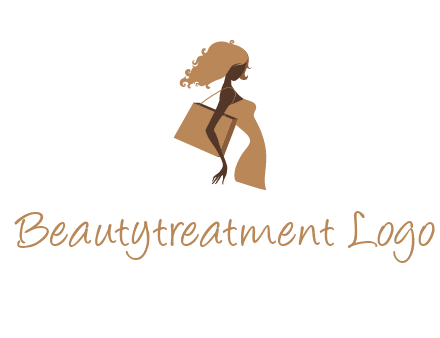 woman with handbag logo
