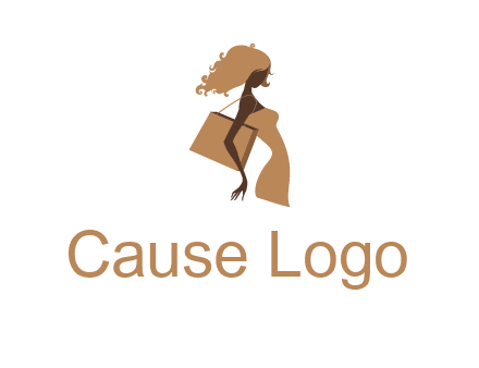 woman with handbag logo