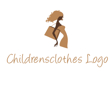 woman with handbag logo