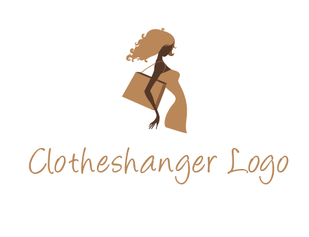 woman with handbag logo