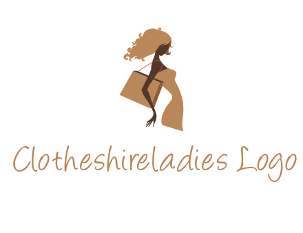 woman with handbag logo