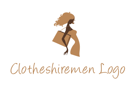 woman with handbag logo