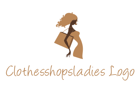 woman with handbag logo