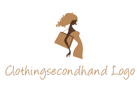 woman with handbag logo