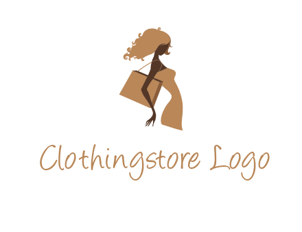 woman with handbag logo