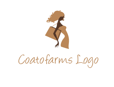 woman with handbag logo
