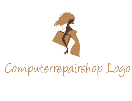 woman with handbag logo