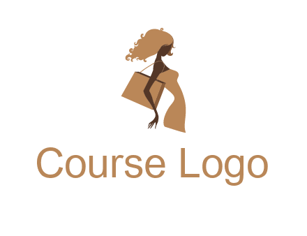 woman with handbag logo
