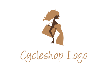 woman with handbag logo