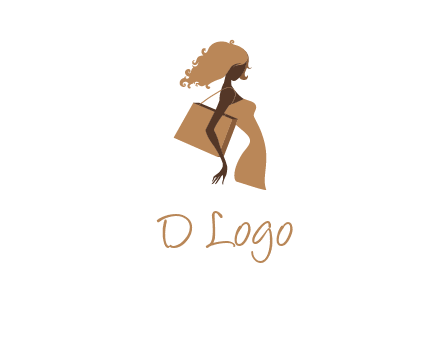 woman with handbag logo